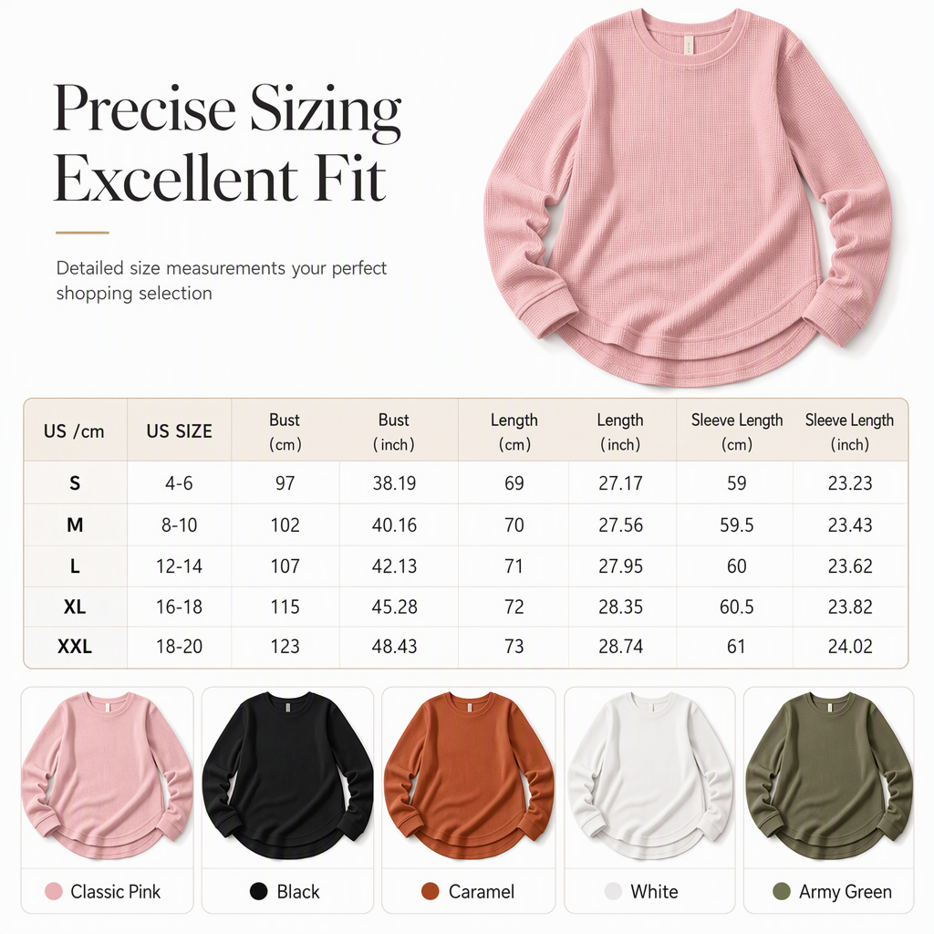 Women's Casual Loose Waffle Knit Top