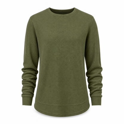Women's Casual Loose Waffle Knit Top