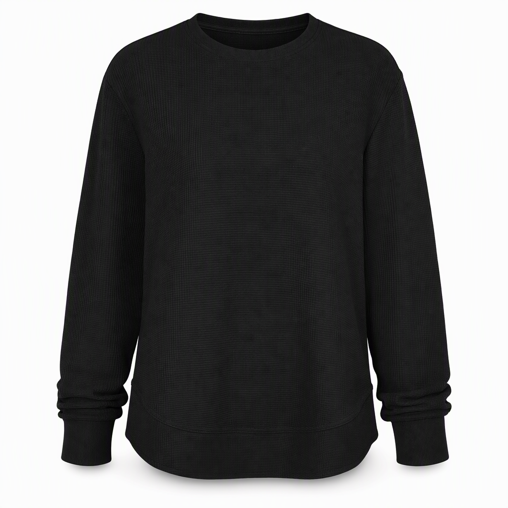 Women's Casual Loose Waffle Knit Top