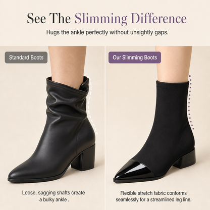 Women's French Style Pointed Toe Ankle Boots Slim Fit Elegant Short Boots for Spring and Autumn