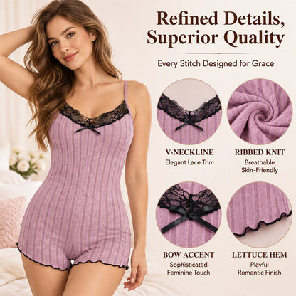 🦋 Women's Butterfly Back Lace Romper – Elegant, Flattering & Comfortable Nightwear✨ – 50% OFF | 30-Day Money-Back Guarantee