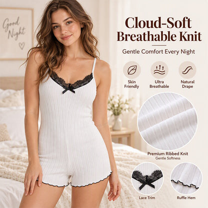 🦋 Women's Butterfly Back Lace Romper – Elegant, Flattering & Comfortable Nightwear✨ – 50% OFF | 30-Day Money-Back Guarantee
