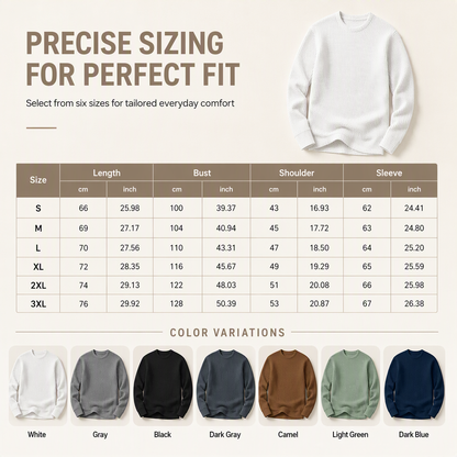 Men's Casual Slim Fit Crew Neck Long Sleeve Sweatshirt
