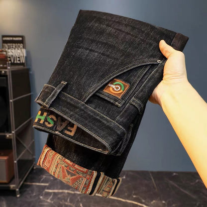 Men's Thick Plush-Lined Stretch Jeans