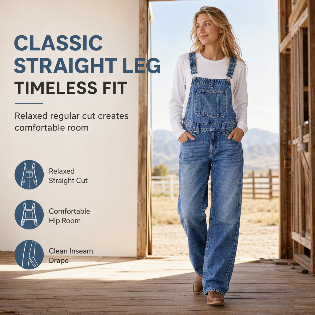 👖 Women's Stretchy Denim Overalls ✨ – Wide Leg Jumpsuit with Adjustable Straps | Free Shipping 🚚