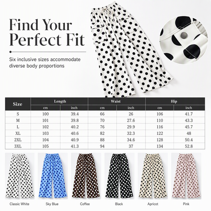 Women's Casual Polka Dot Print Wide Leg Pants