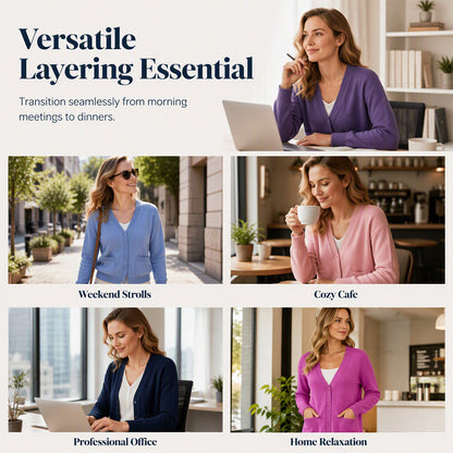 🧶 Warm Duty Cardigan ✨ – 50% OFF | V-Neck Soft Knit with Pockets | 30-Day Money-Back Guarantee