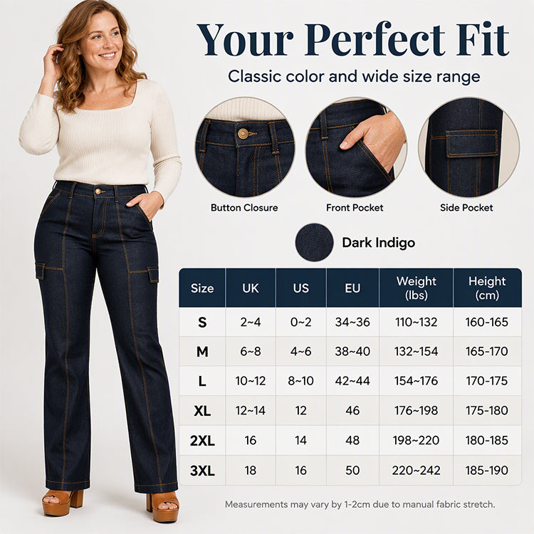 ⚡Free Shipping🖤Women's High Waisted Contrast Stitching Wide-Leg Jeans
