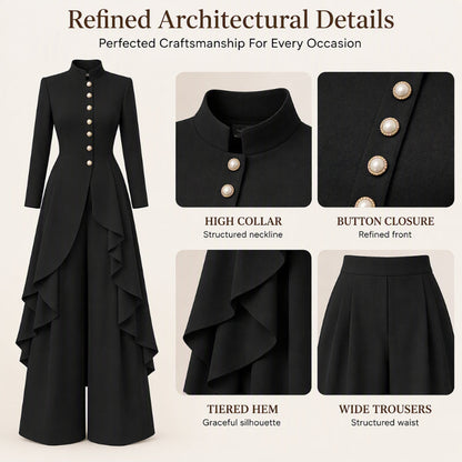 💜Free Shipping🖤Women's Elegant Longline Coat and Wide-Leg Pants Set