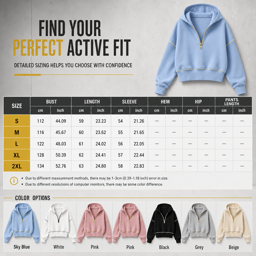 Womens Cropped Zip Up Hoodie with Contrast Trim Long Sleeve Loose Fit Solid Color Casual Sweatshirt for Autumn and Winter