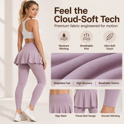 Women's High-Waisted Leggings with Skirt