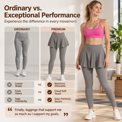 Women's High-Waisted Leggings with Skirt
