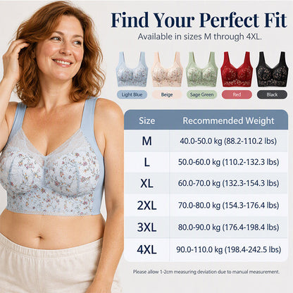💖 Limited-Time Deal – 50% OFF! 🎀 Women's Seamless Floral Lace Support Bra ✨ | 30-Day Money-Back Guarantee