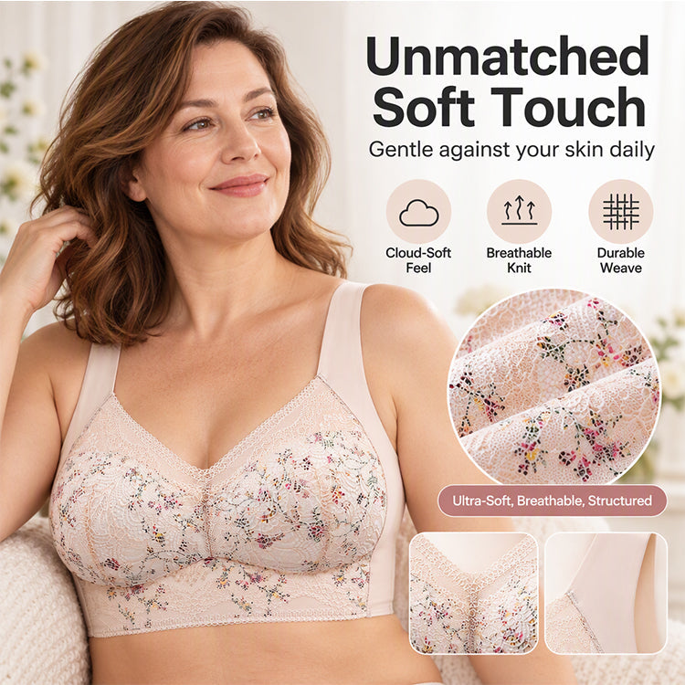💖 Limited-Time Deal – 50% OFF! 🎀 Women's Seamless Floral Lace Support Bra ✨ | 30-Day Money-Back Guarantee