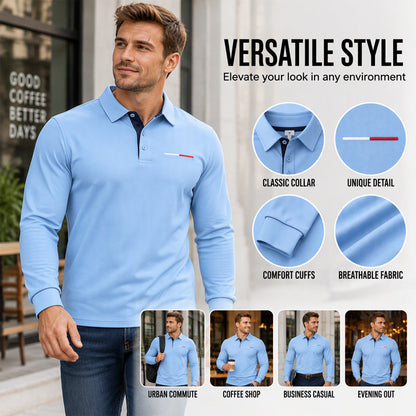 Men's Classic Long Sleeve Collared Shirt