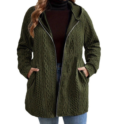 Relaxed Fit Hooded Jacket with Textured Weave