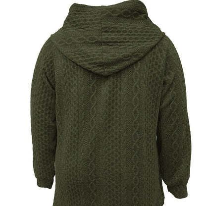 Relaxed Fit Hooded Jacket with Textured Weave