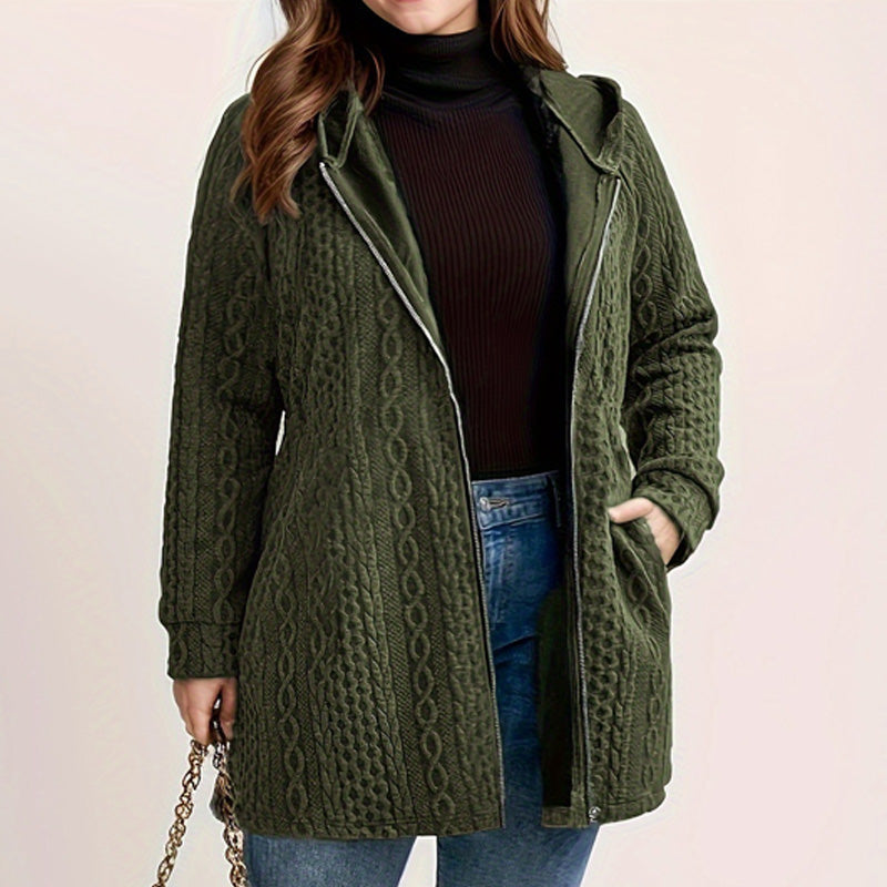 Relaxed Fit Hooded Jacket with Textured Weave
