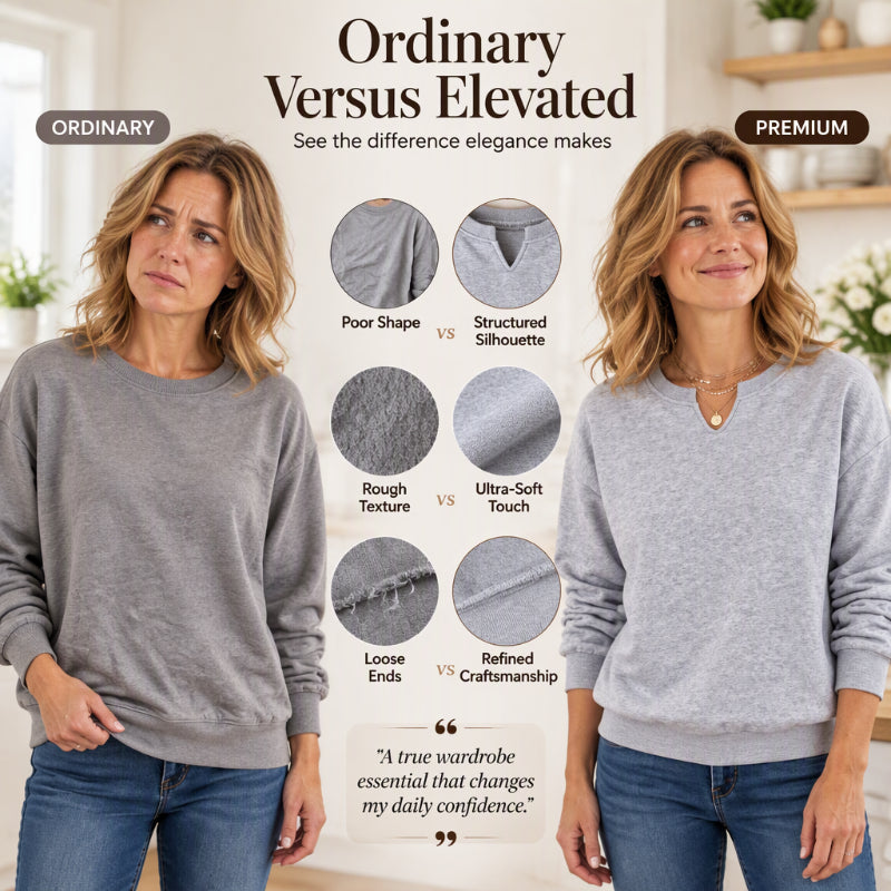 💖Black Friday Mega Deal – 50% off!💖 Women's Casual Split V-Neck Sweatshirt