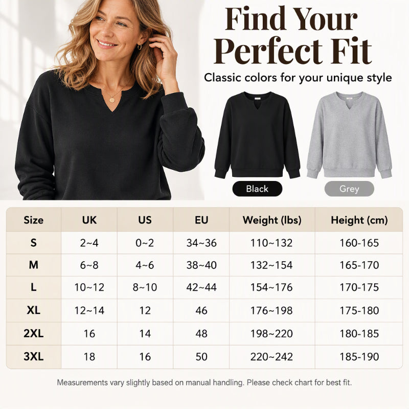 💖Black Friday Mega Deal – 50% off!💖 Women's Casual Split V-Neck Sweatshirt