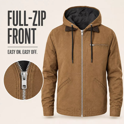 ⏰ Last Day of the Sale – 50% OFF ✨Men’s Plush-Lined Hooded Work Jacket