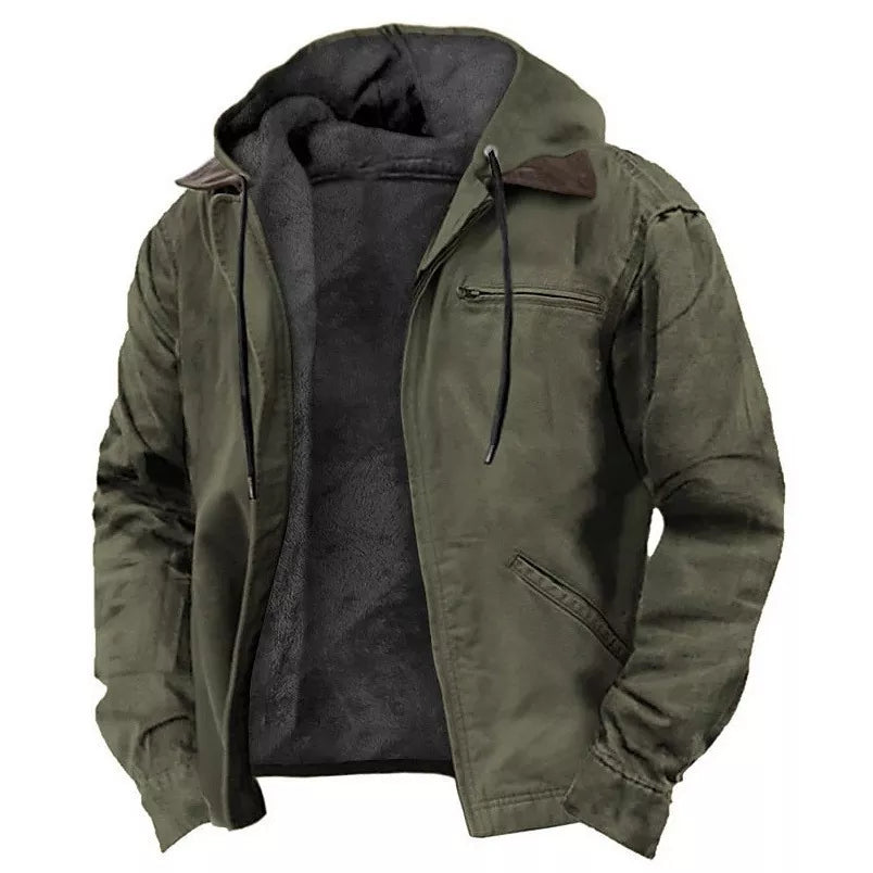 ⏰ Last Day of the Sale – 50% OFF ✨Men’s Plush-Lined Hooded Work Jacket