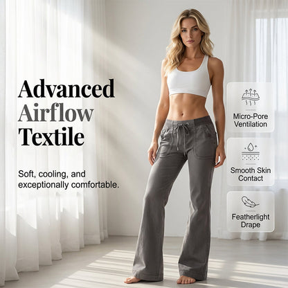 💖Black Friday Mega Deal – 50% off!💖 🤠Low-Waist Flare Pants with Drawstring