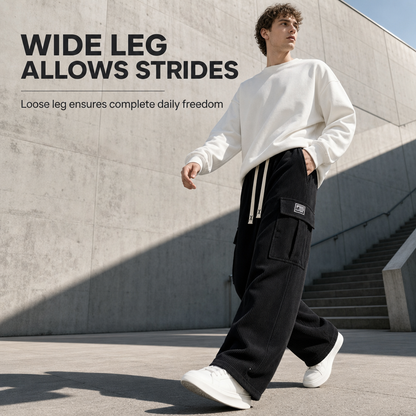 🍂Men's Relaxed Fit Corduroy Cargo Pants, Multi-Pocket Casual Trousers, Vintage Loose Outdoor Corduroy Bottoms