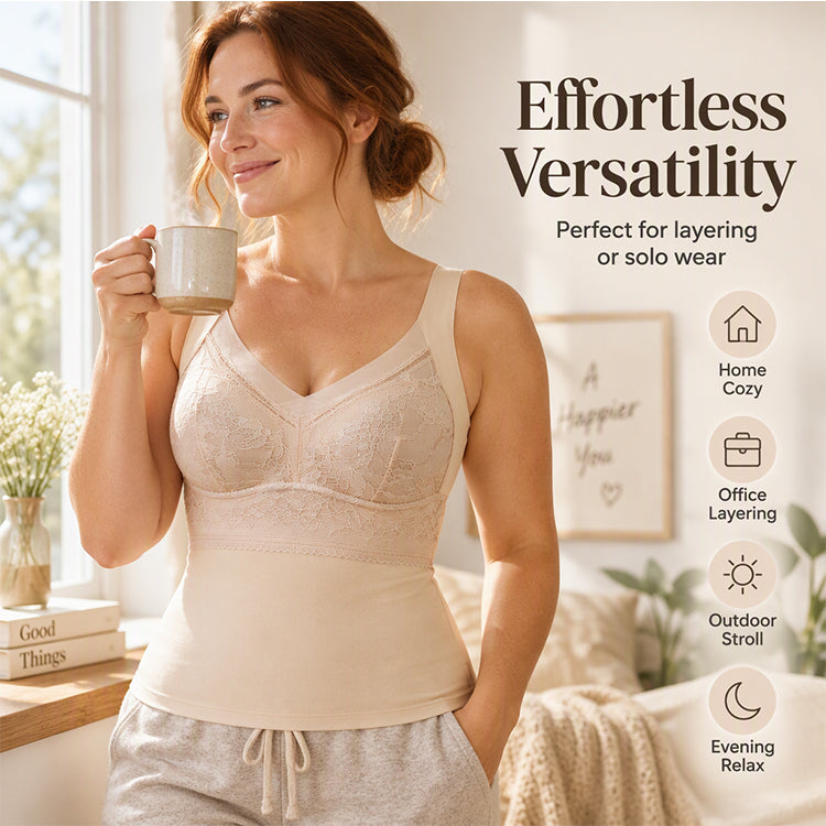 🏆Surprise Price💕🔥Thermal Camisole with Built-In Bra – Slim Fit, Warm & Supportive
