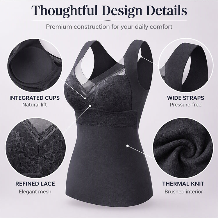 🏆Surprise Price💕🔥Thermal Camisole with Built-In Bra – Slim Fit, Warm & Supportive