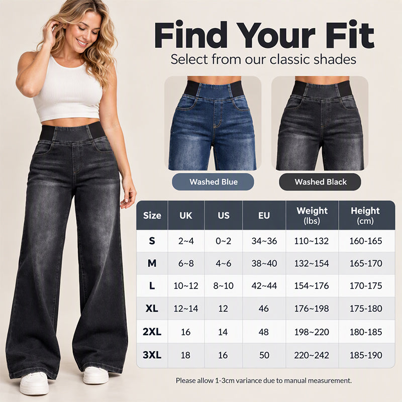 👖👖50% OFF!!! 🎉✨ Casual Stretch Wide-Leg Jeans – Premium Denim, Comfy Fit & Timeless Design