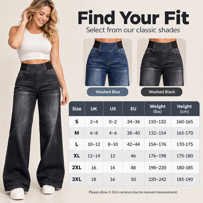 👖👖50% OFF!!! 🎉✨ Casual Stretch Wide-Leg Jeans – Premium Denim, Comfy Fit & Timeless Design