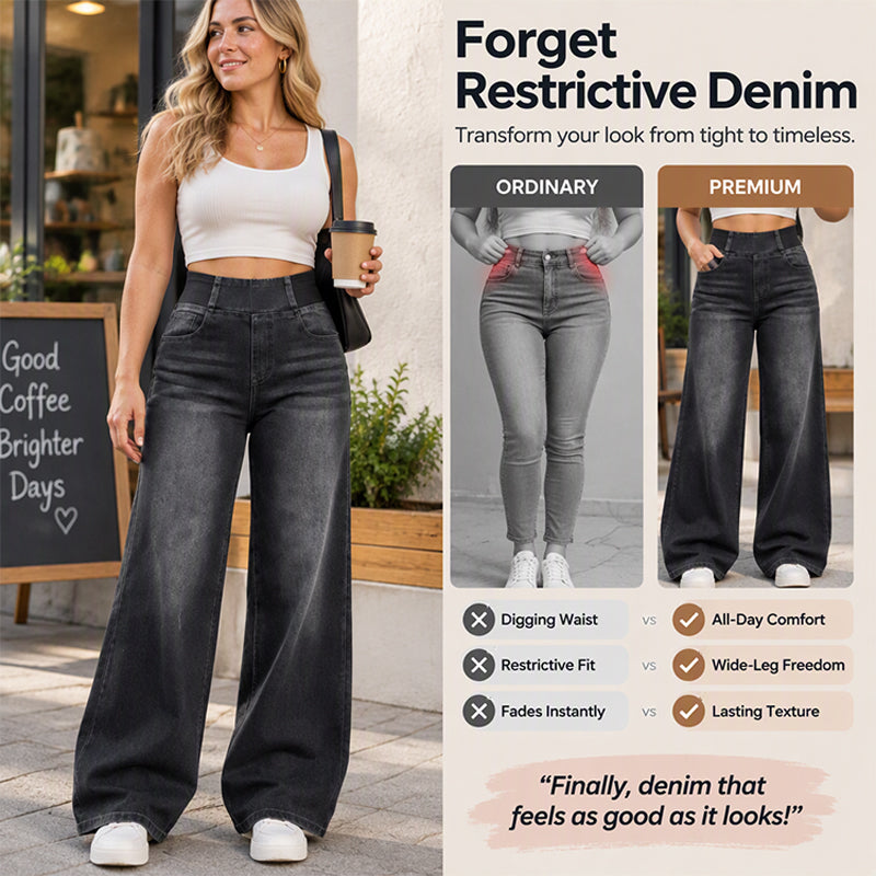 👖👖50% OFF!!! 🎉✨ Casual Stretch Wide-Leg Jeans – Premium Denim, Comfy Fit & Timeless Design