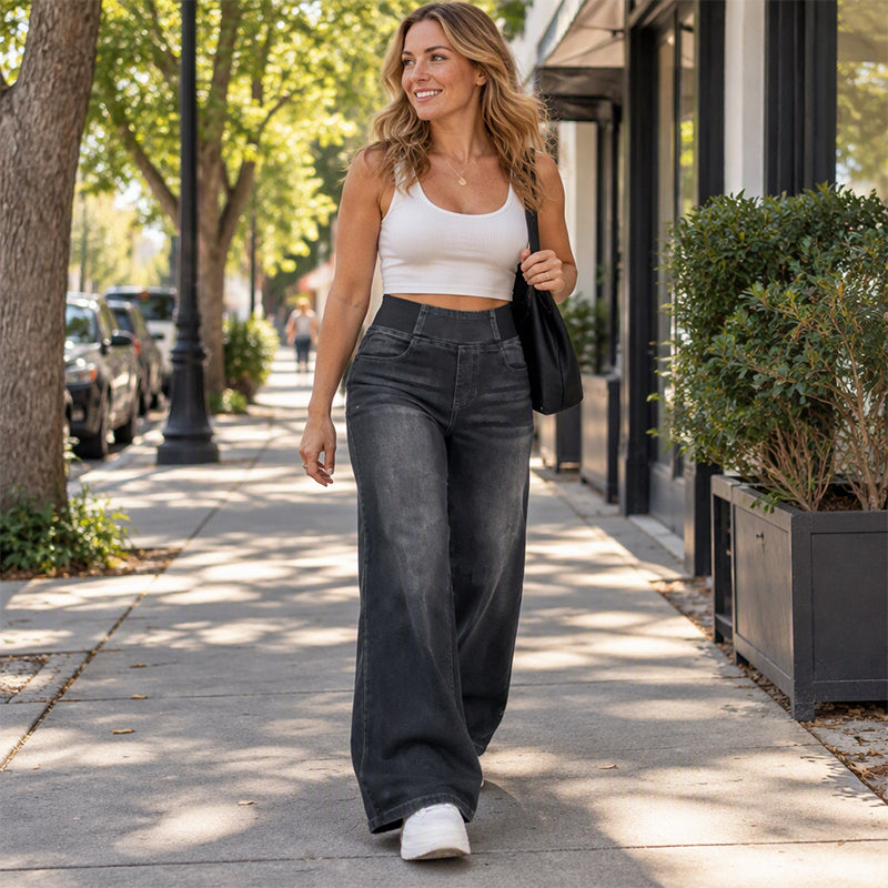 👖👖50% OFF!!! 🎉✨ Casual Stretch Wide-Leg Jeans – Premium Denim, Comfy Fit & Timeless Design