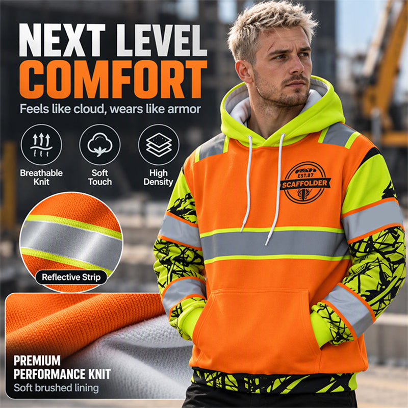 ⚡50% OFF Today⚡Men's High Visibility Reflective Hooded Sweatshirt
