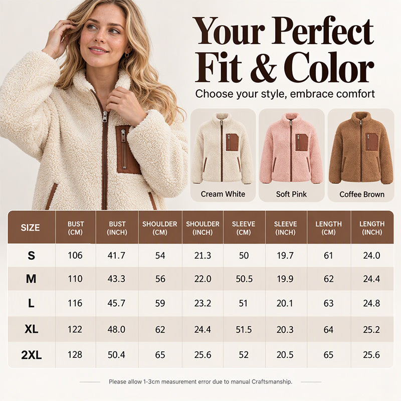Women's Winter Sherpa Plush Full-Zip Jacket