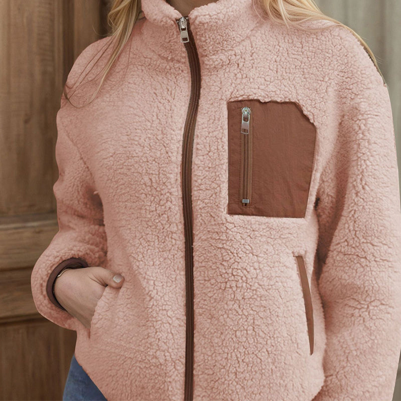 Women's Winter Sherpa Plush Full-Zip Jacket