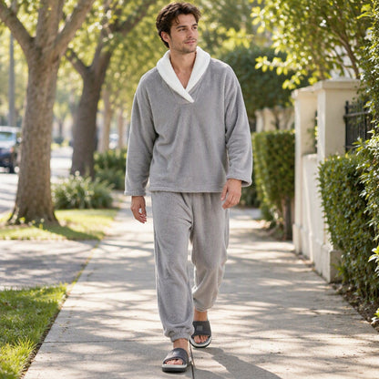 Men's Cozy Thermal Fluffy Pajama Set