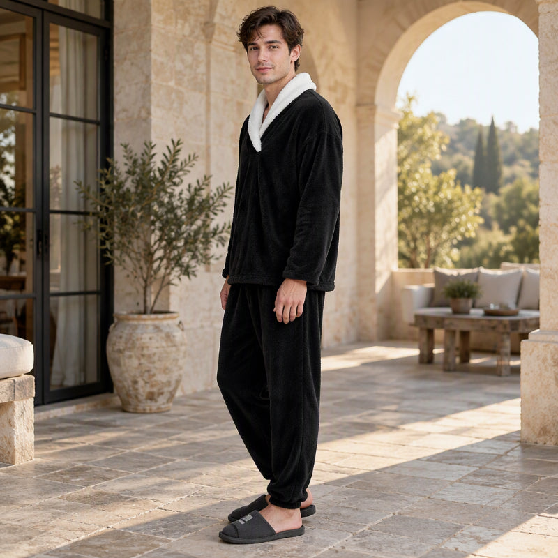 Men's Cozy Thermal Fluffy Pajama Set