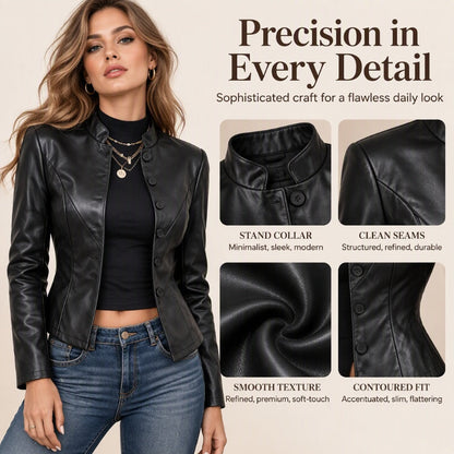 Women's Slim-Fit Faux Leather Jacket