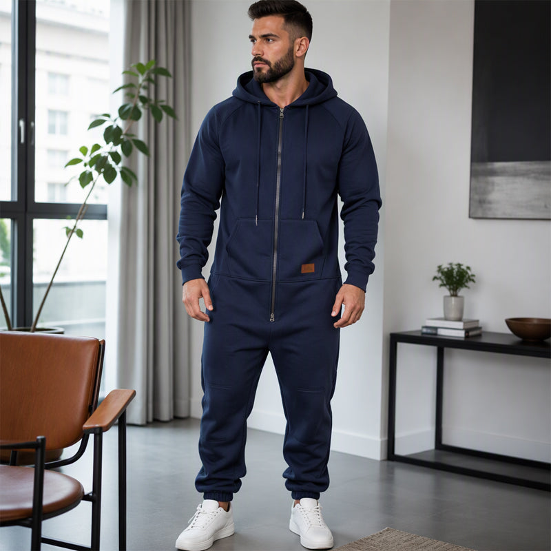 🖤Black Friday Sale:50% OFF🖤 💪Men's Casual Cozy Thermal Hooded Jumpsuit
