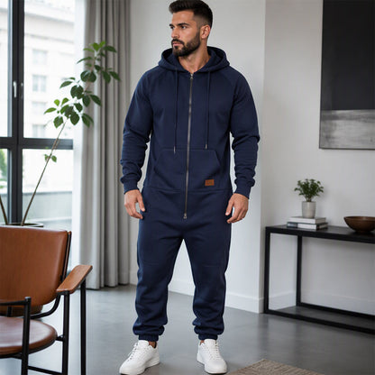🖤Black Friday Sale:50% OFF🖤 💪Men's Casual Cozy Thermal Hooded Jumpsuit