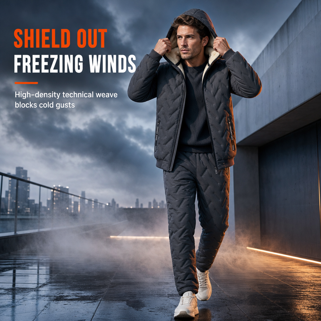 Men's Winter Hooded Padded Jacket and Pants Set🔥𝙁𝙧𝙚𝙚 𝙎𝙝𝙞𝙥𝙥𝙞𝙣𝙜