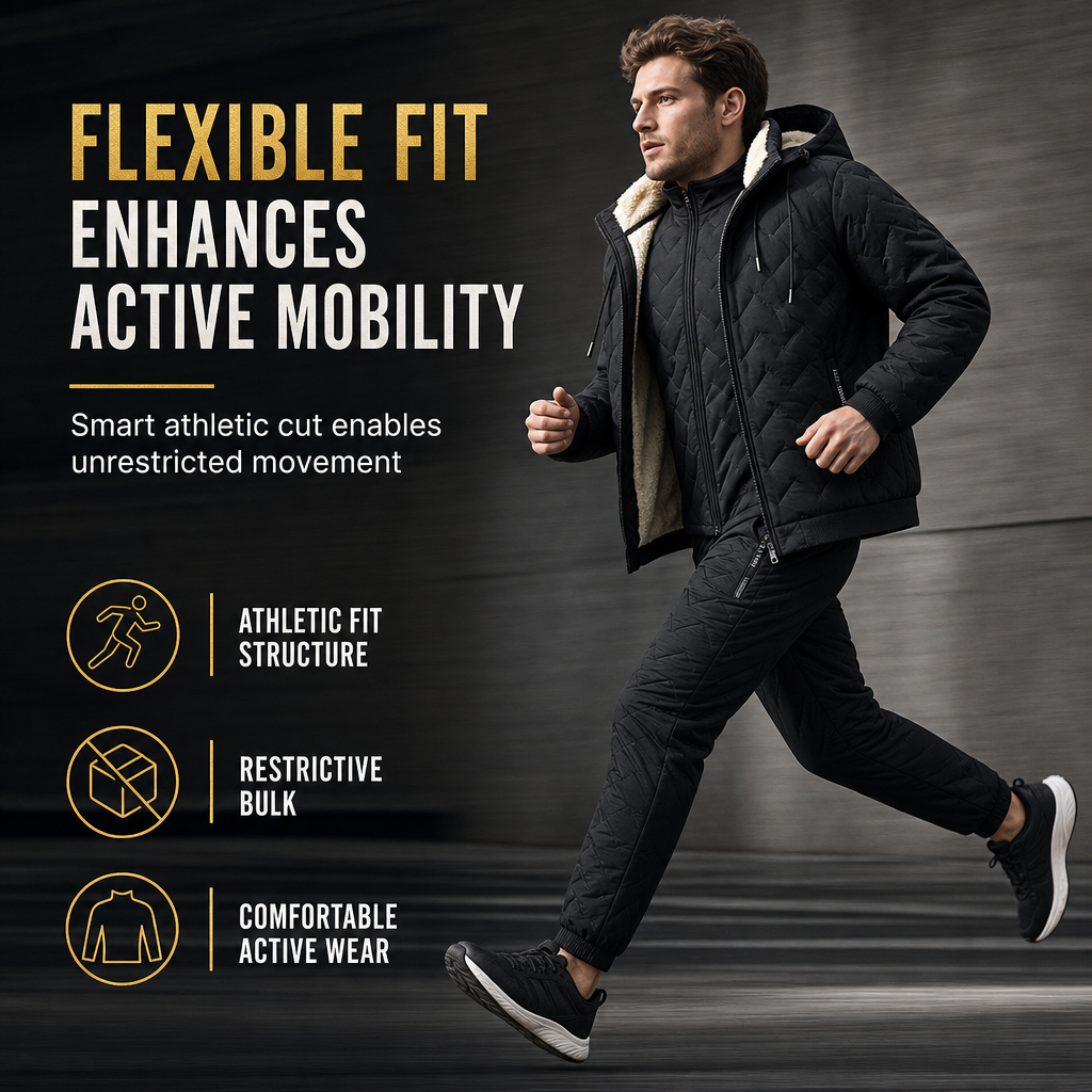 Men's Winter Hooded Padded Jacket and Pants Set🔥𝙁𝙧𝙚𝙚 𝙎𝙝𝙞𝙥𝙥𝙞𝙣𝙜
