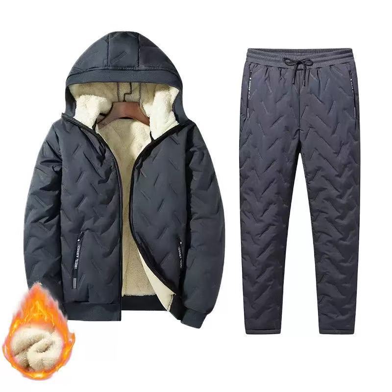 Men's Winter Hooded Padded Jacket and Pants Set🔥𝙁𝙧𝙚𝙚 𝙎𝙝𝙞𝙥𝙥𝙞𝙣𝙜