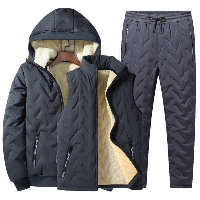 Men's Winter Hooded Padded Jacket and Pants Set🔥𝙁𝙧𝙚𝙚 𝙎𝙝𝙞𝙥𝙥𝙞𝙣𝙜