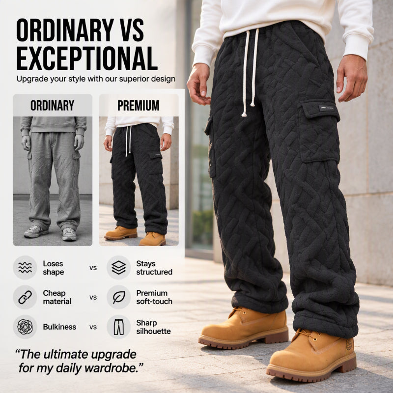 Men's Cable Warm Plush Cargo Pants