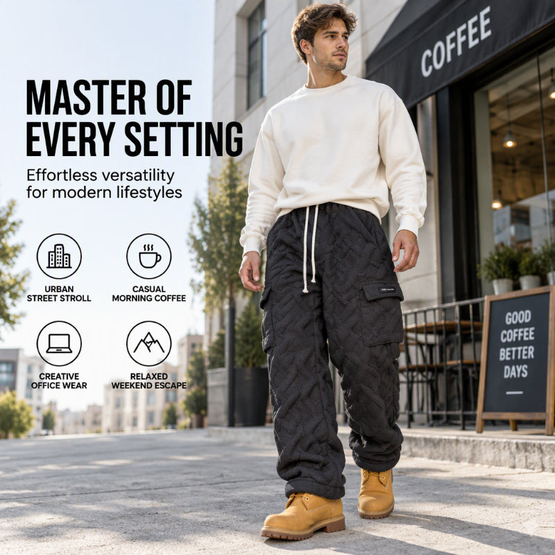 Men's Cable Warm Plush Cargo Pants