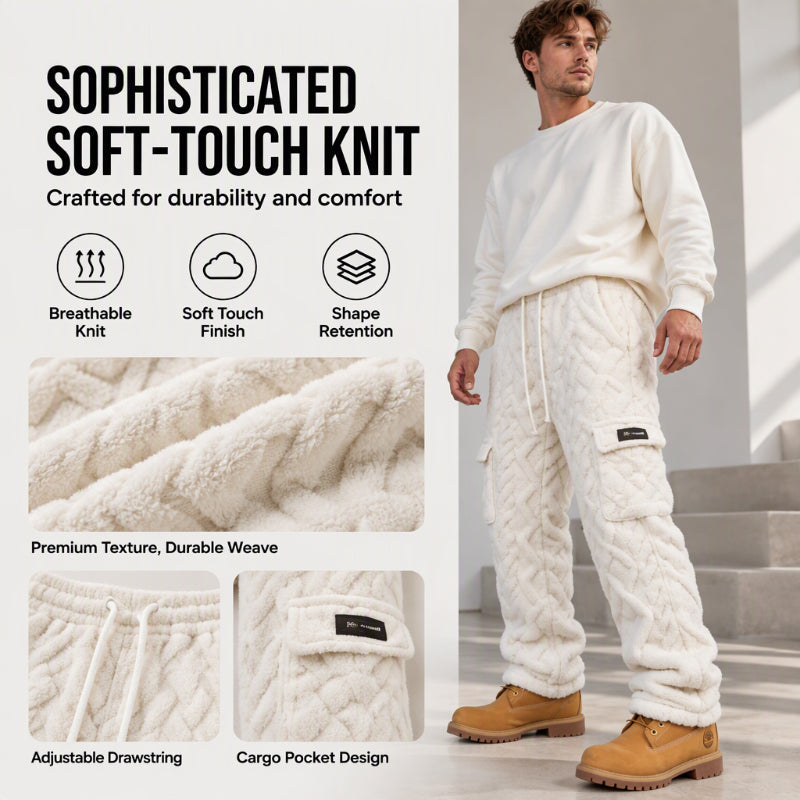 Men's Cable Warm Plush Cargo Pants