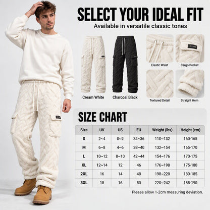 Men's Cable Warm Plush Cargo Pants